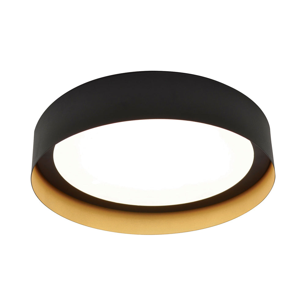 Reveal LED Flush Mount Ceiling Light in Black/Gold (16-Inch).