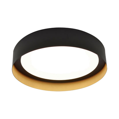 Reveal LED Flush Mount Ceiling Light in Black/Gold (16-Inch).