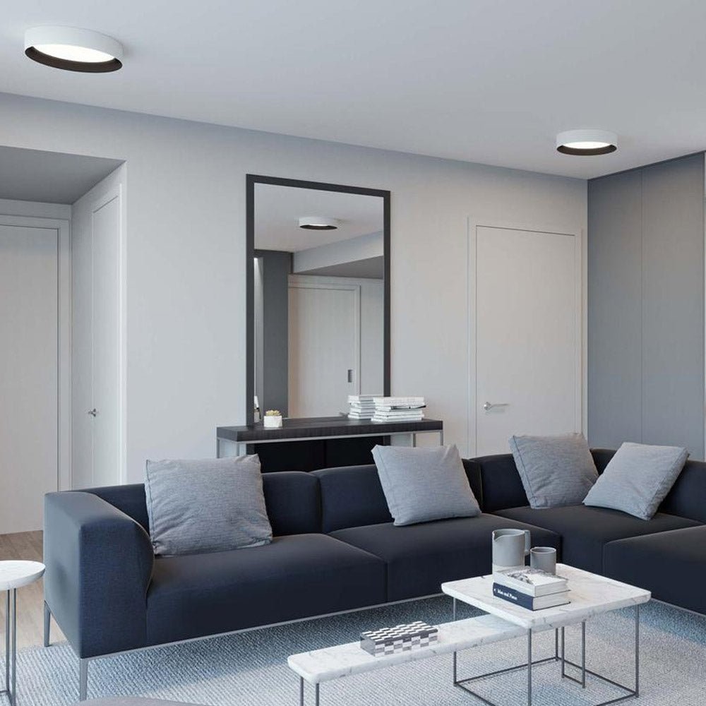 Reveal LED Flush Mount Ceiling Light in living room.