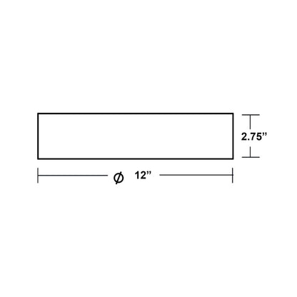 Reveal LED Flush Mount Ceiling Light - line drawing.