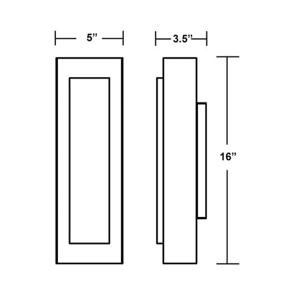 Reveal LED Wall Light - line drawing.