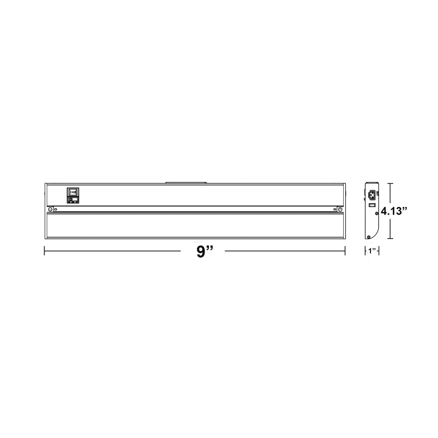 Riley LED Undercabinet Light - line drawing.