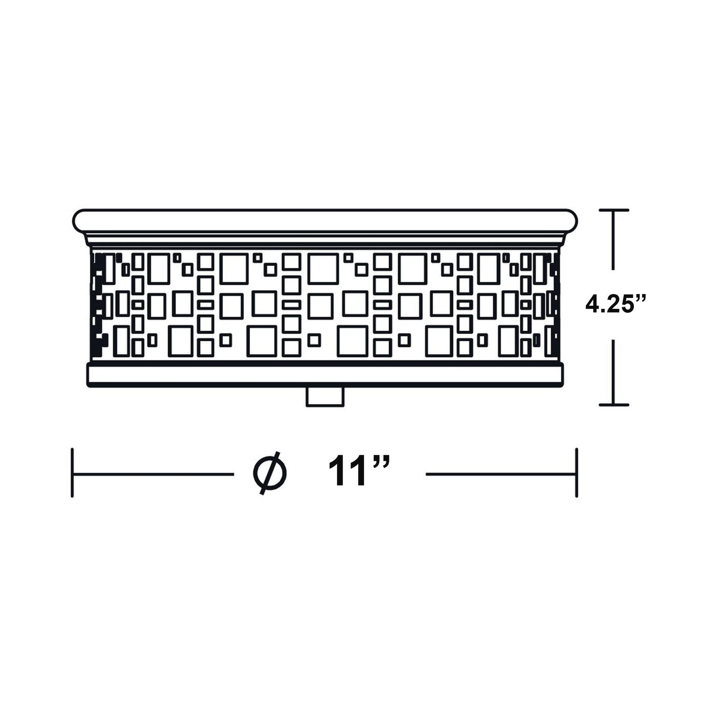 Roscoe Flush Mount Ceiling Light - line drawing.