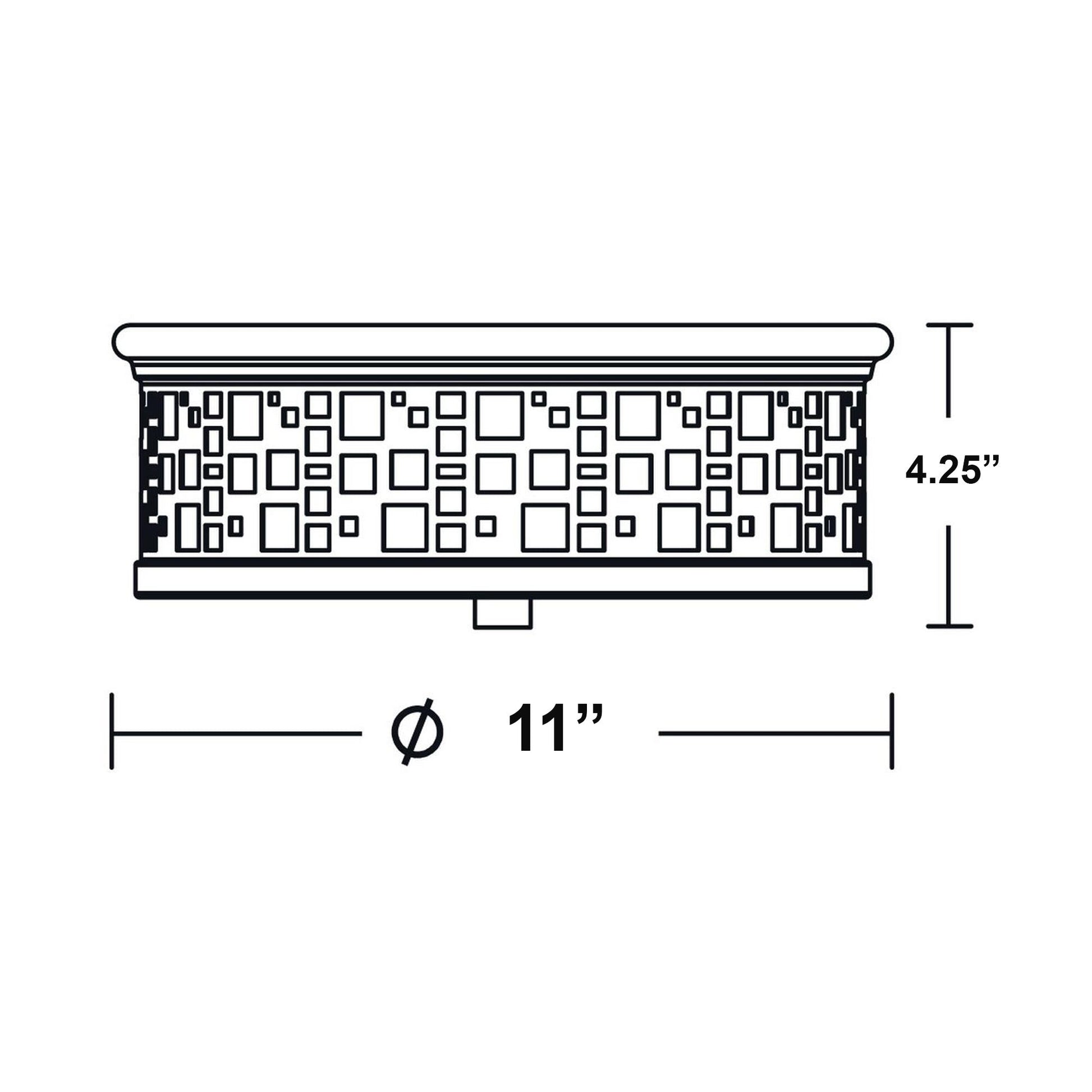 Roscoe Flush Mount Ceiling Light - line drawing.