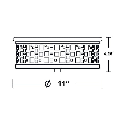 Roscoe Flush Mount Ceiling Light - line drawing.