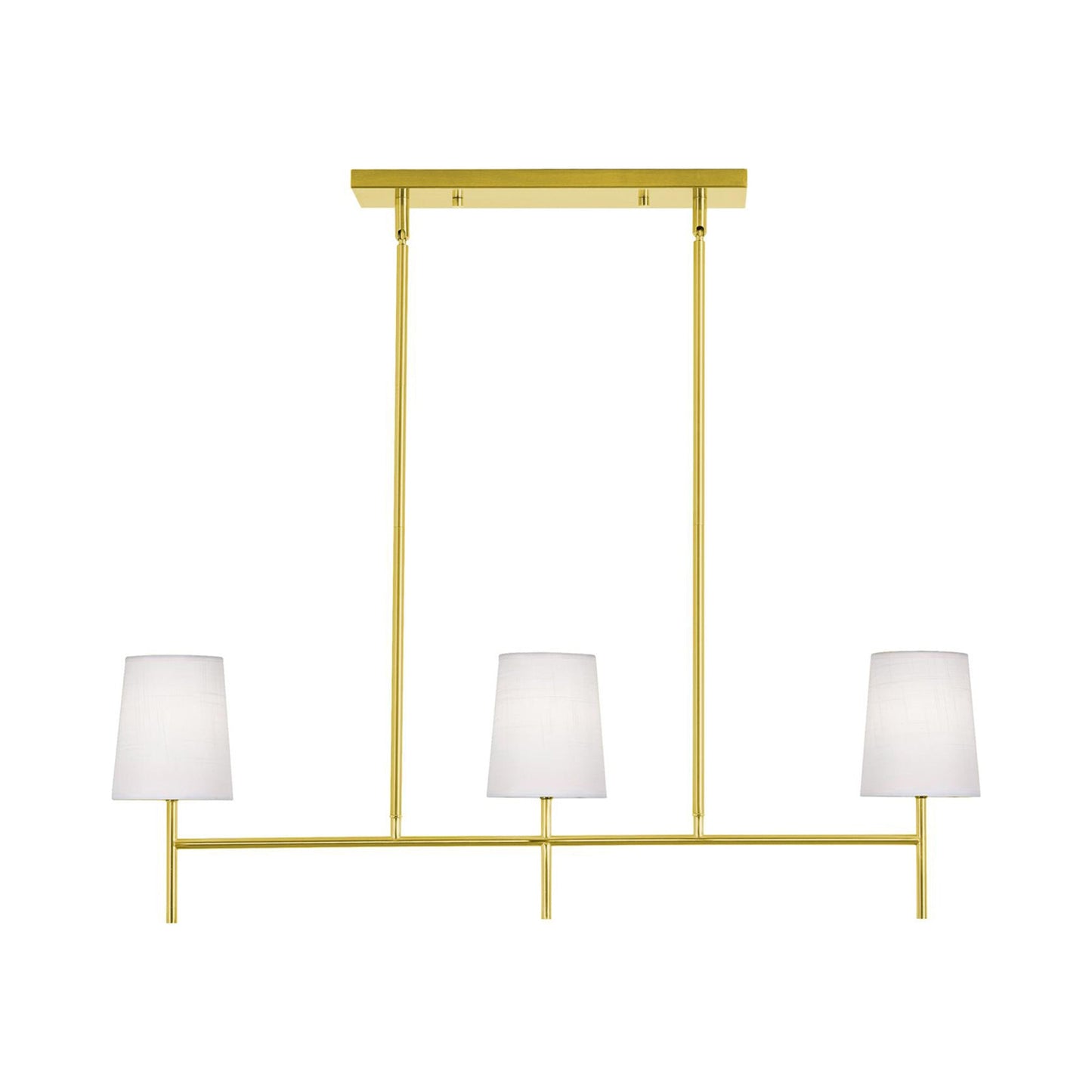 Rose Linear Pendant Light in Satin Brass.