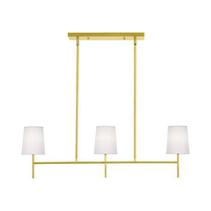 Rose Linear Pendant Light in Satin Brass.