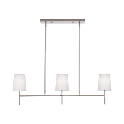 Rose Linear Pendant Light in Satin Nickel.