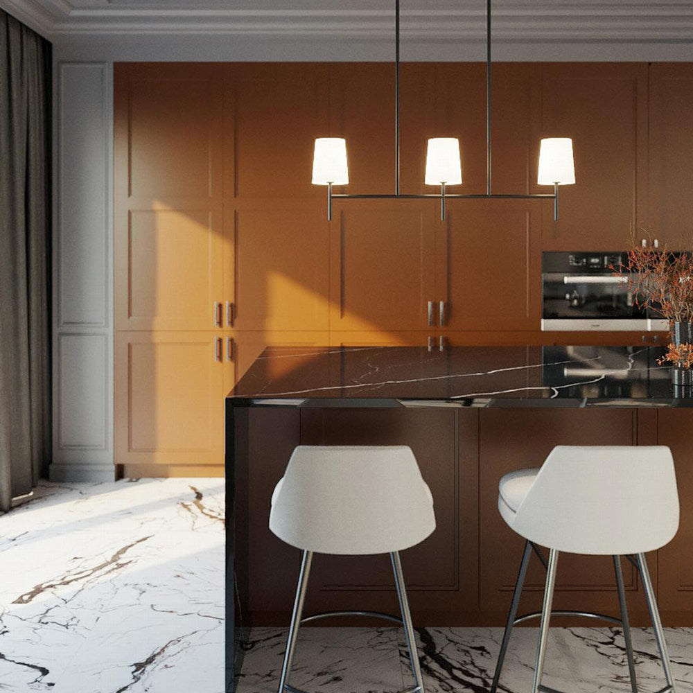 Rose Linear Pendant Light in kitchen.