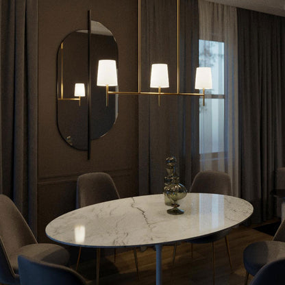 Rose Linear Pendant Light in living room.