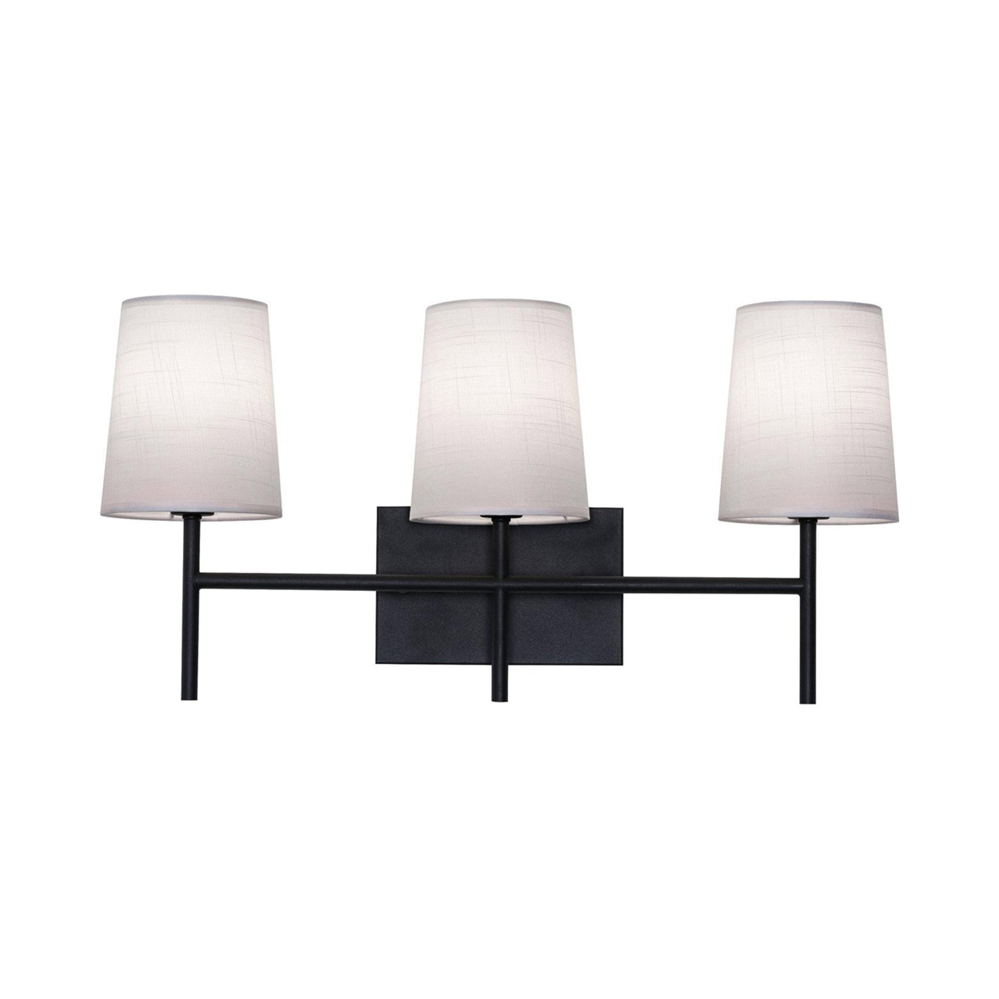 Rose Vanity Wall Light in Black (3-Light).