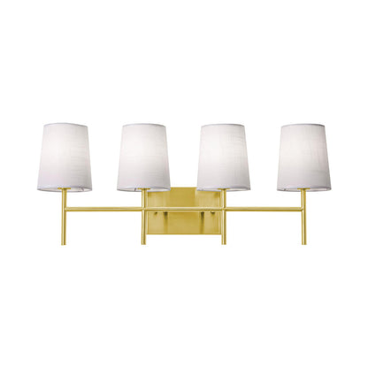 Rose Vanity Wall Light in Satin Brass (4-Light).
