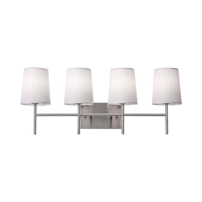 Rose Vanity Wall Light in Satin Nickel (4-Light).