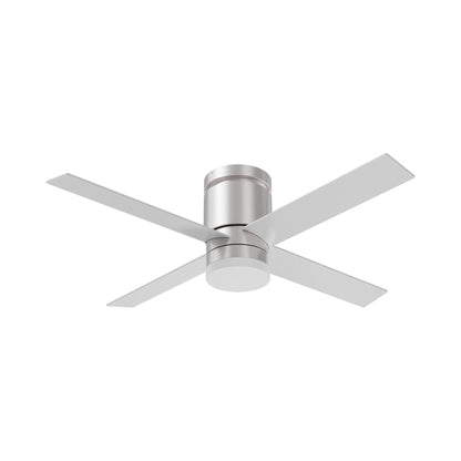 Ross LED Ceiling Fan in Satin Nickel/Silver.