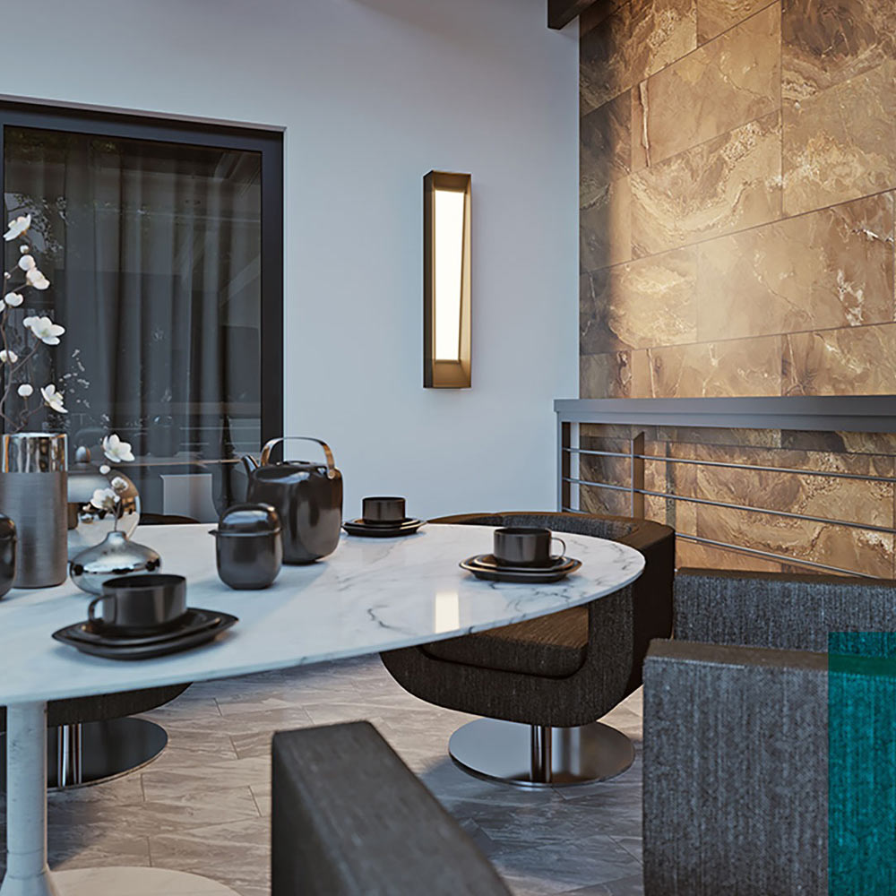 Rowan Outdoor LED Wall Light in dining room.