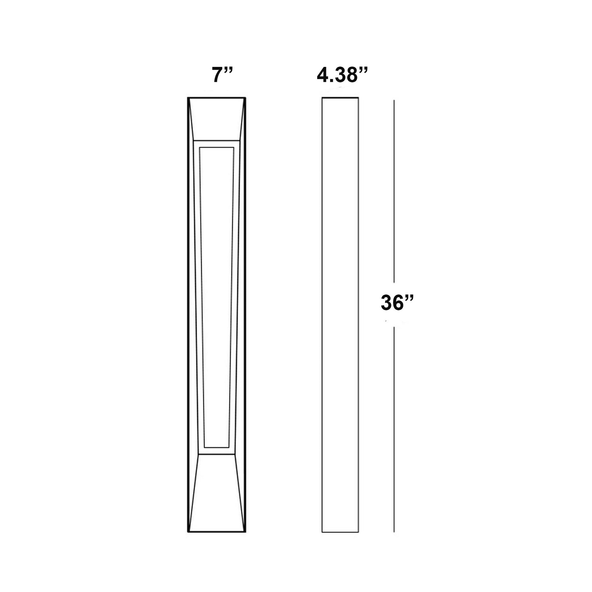 Rowan Outdoor LED Wall Light - line drawing.