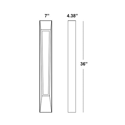 Rowan Outdoor LED Wall Light - line drawing.