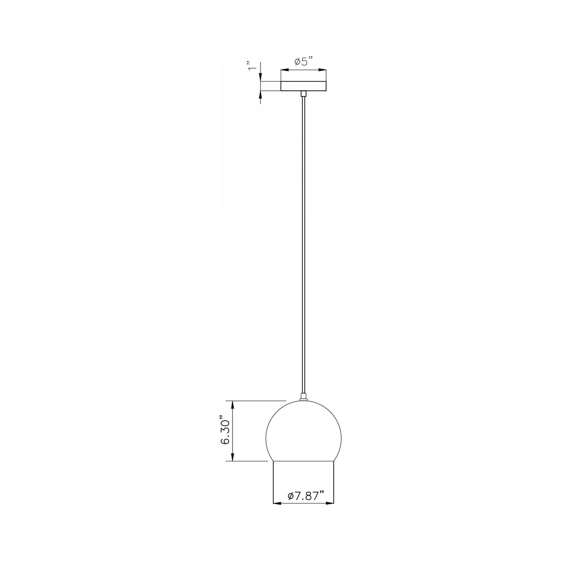 Roxy Pendant Light - line drawing.