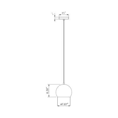 Roxy Pendant Light - line drawing.