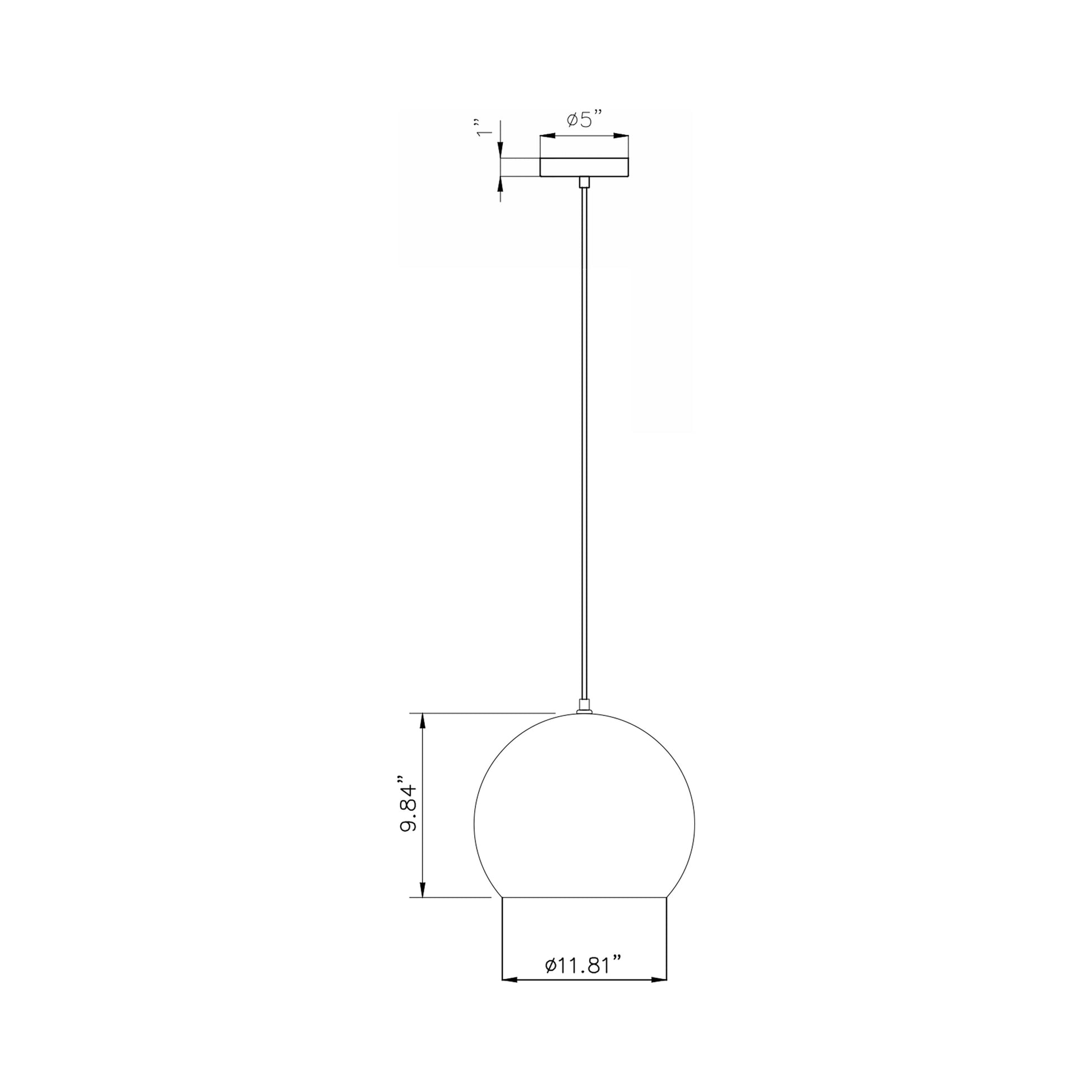 Roxy Pendant Light - line drawing.