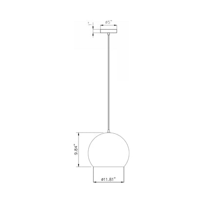 Roxy Pendant Light - line drawing.