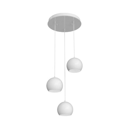 Roxy Round Pendant Light in White (3-Light).