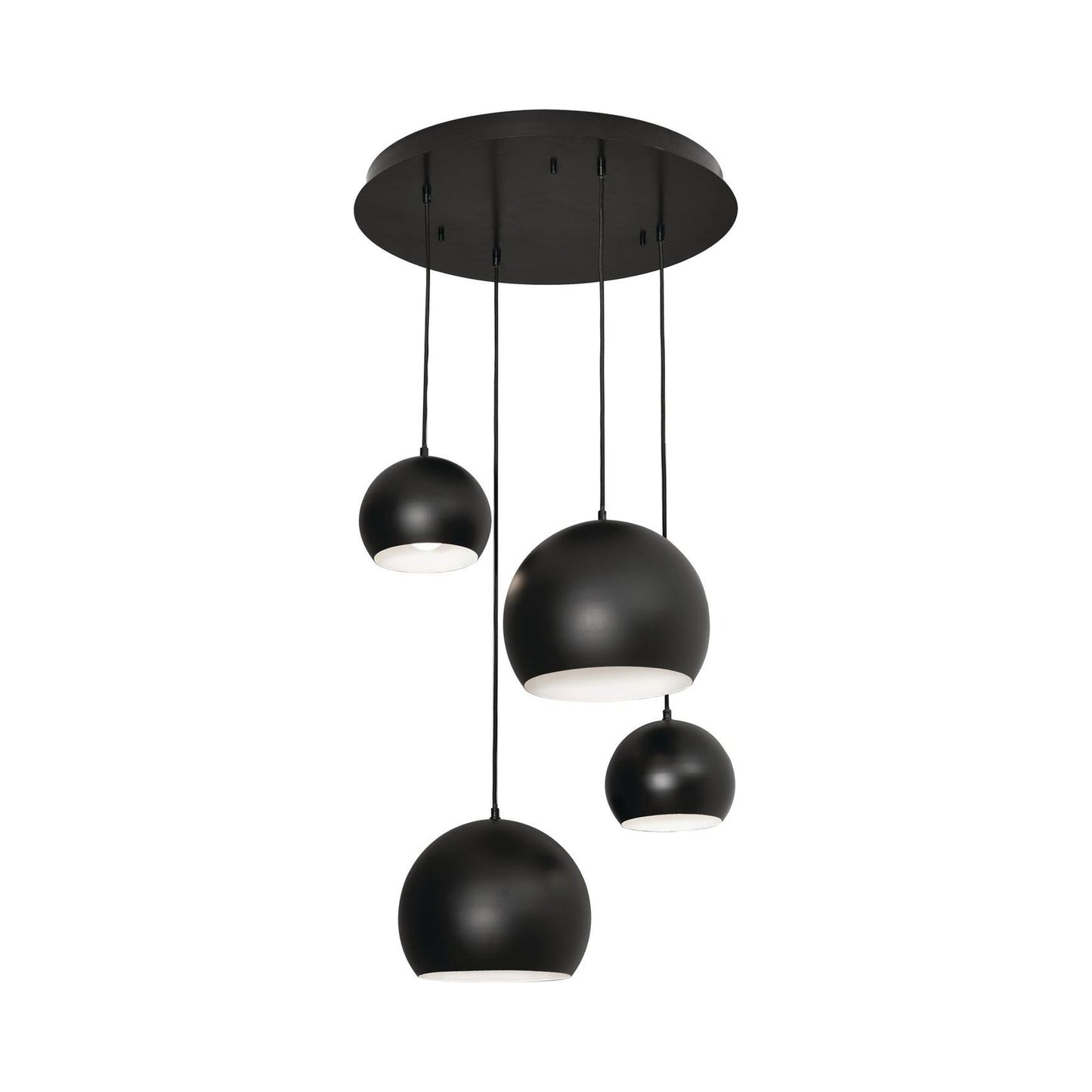Roxy Round Pendant Light in Black (4-Light).