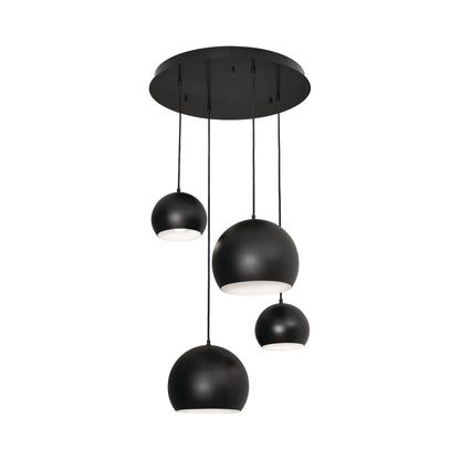 Roxy Round Pendant Light in Black (4-Light).