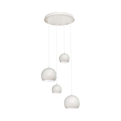 Roxy Round Pendant Light in White (4-Light).