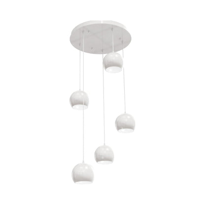 Roxy Round Pendant Light in White (5-Light).