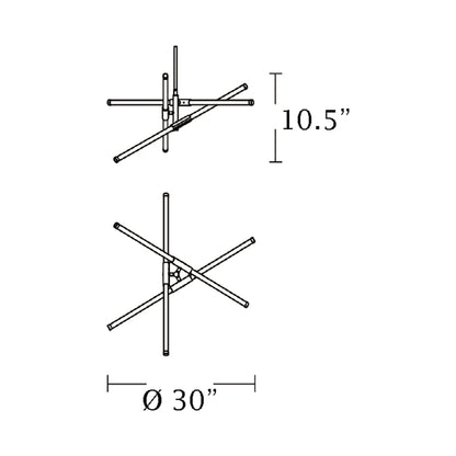 Rusnak LED Pendant Light - line drawing.