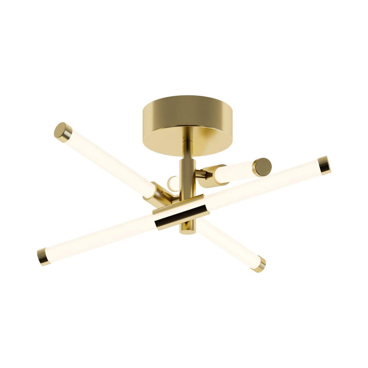 Rusnak LED Semi Flush Mount Ceiling Light in Satin Brass.