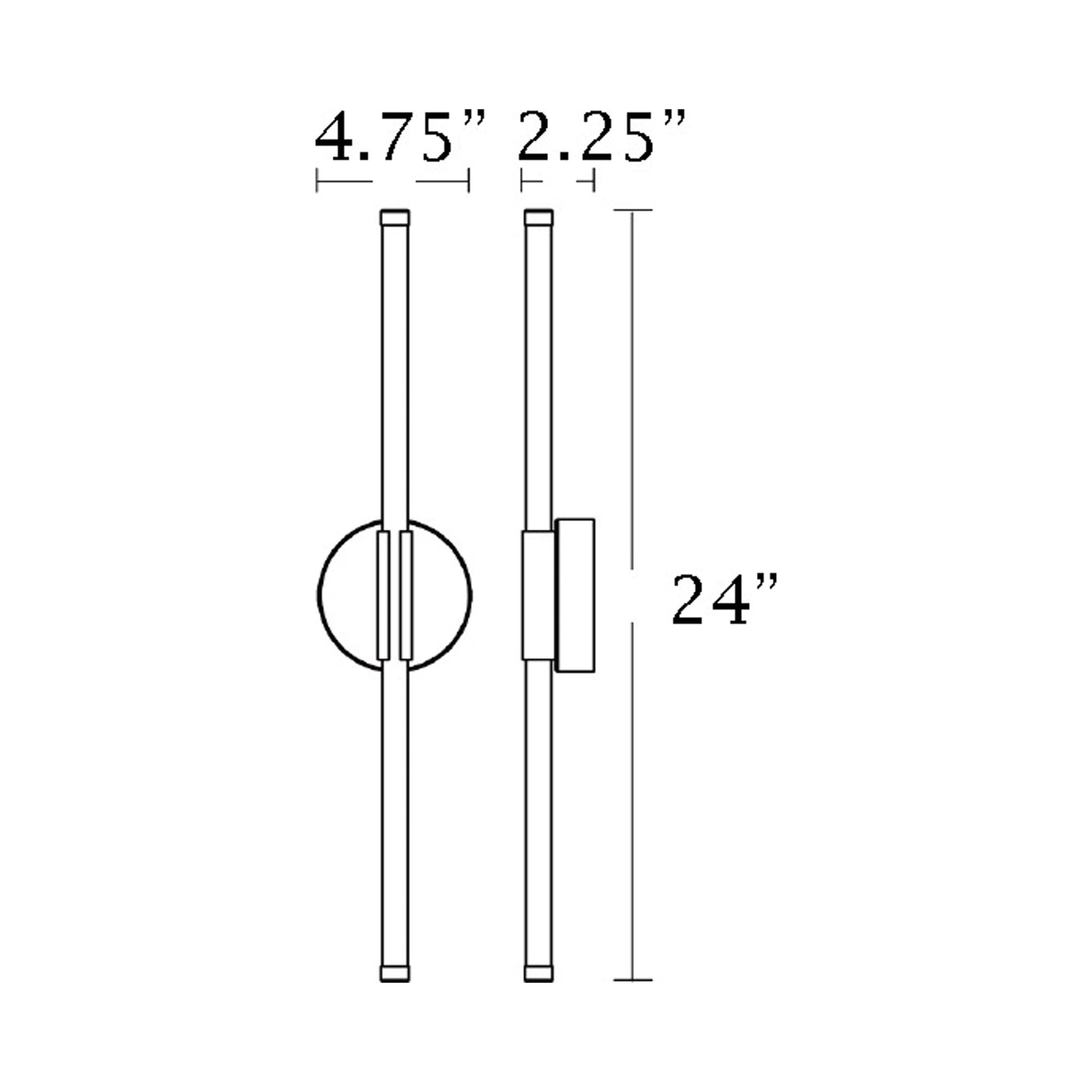 Rusnak LED Wall Light - line drawing.