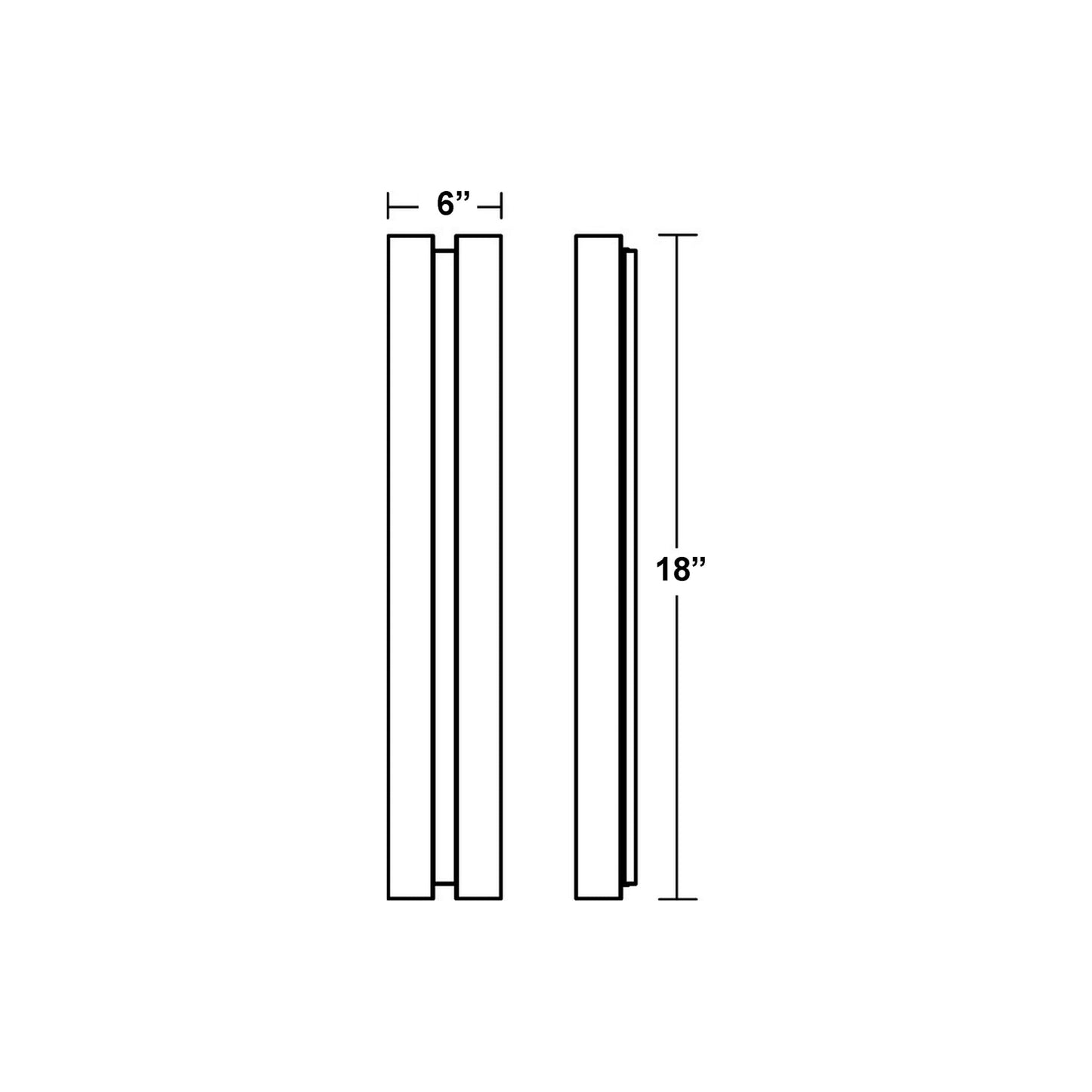 Ryan Outdoor LED Wall Light - line drawing.