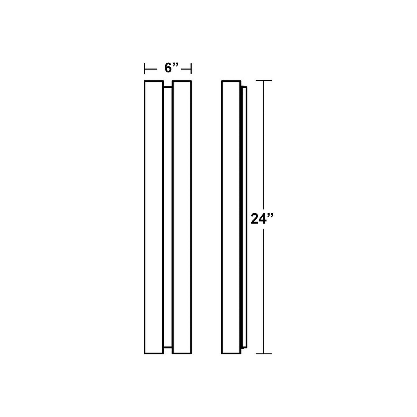 Ryan Outdoor LED Wall Light - line drawing.