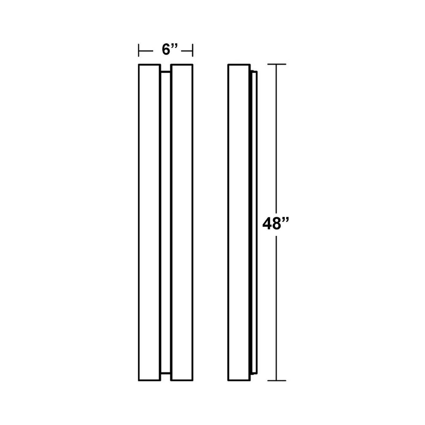 Ryan Outdoor LED Wall Light - line drawing.