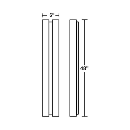 Ryan Outdoor LED Wall Light - line drawing.