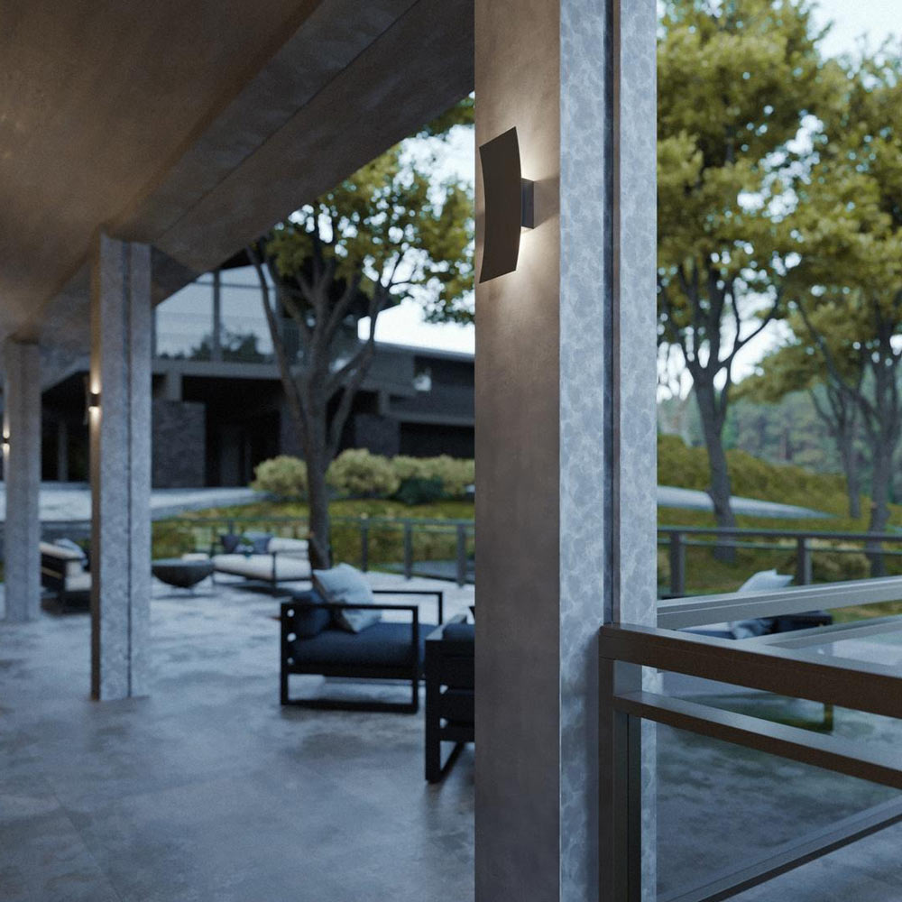 Sadie Outdoor LED Wall Light in Outside Area.
