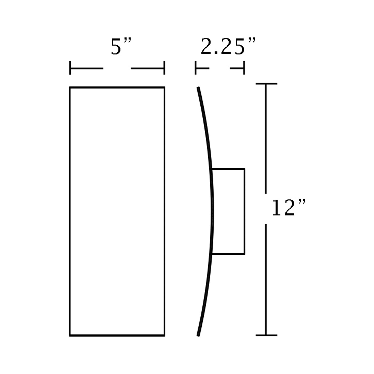 Sadie Outdoor LED Wall Light - line drawing.