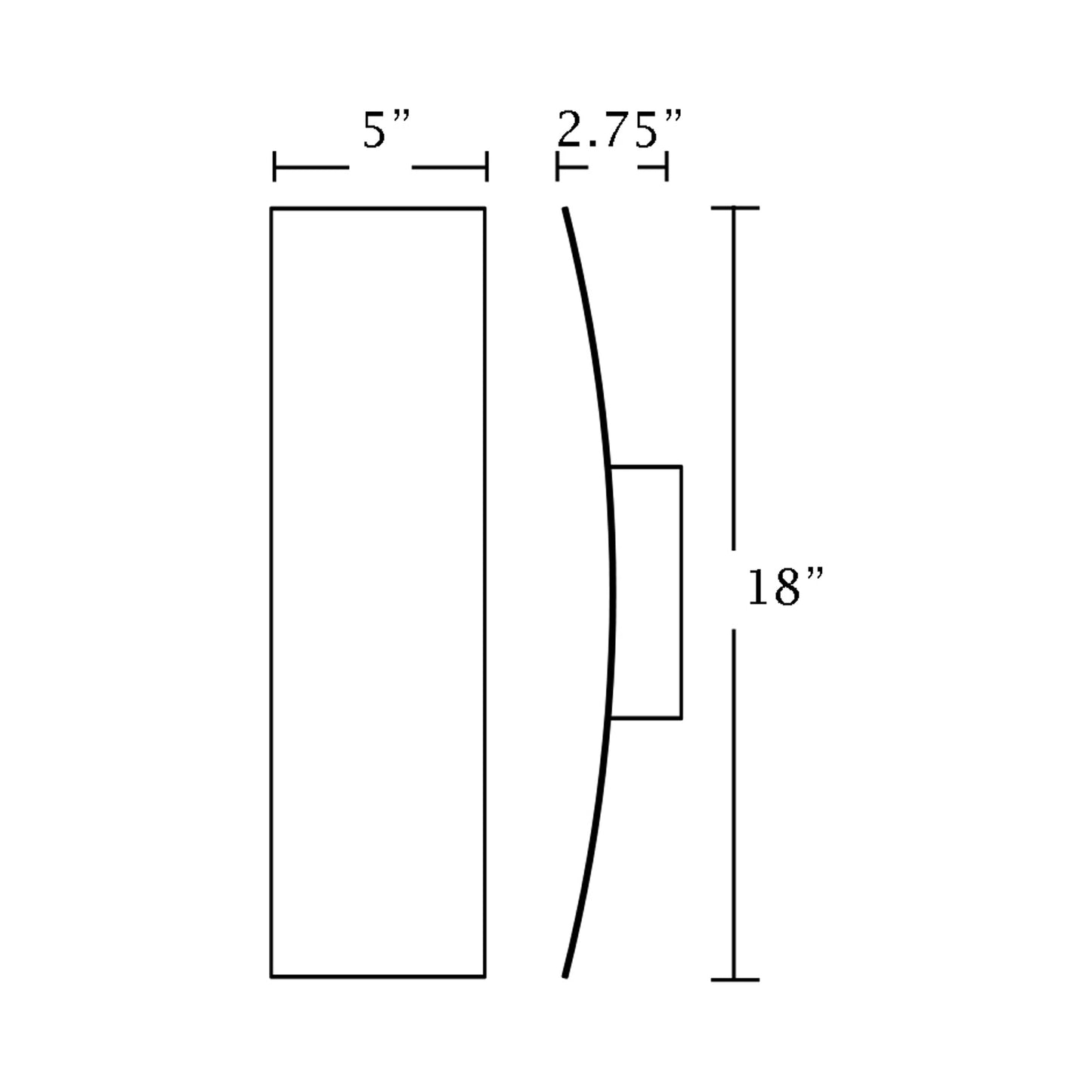 Sadie Outdoor LED Wall Light - line drawing.