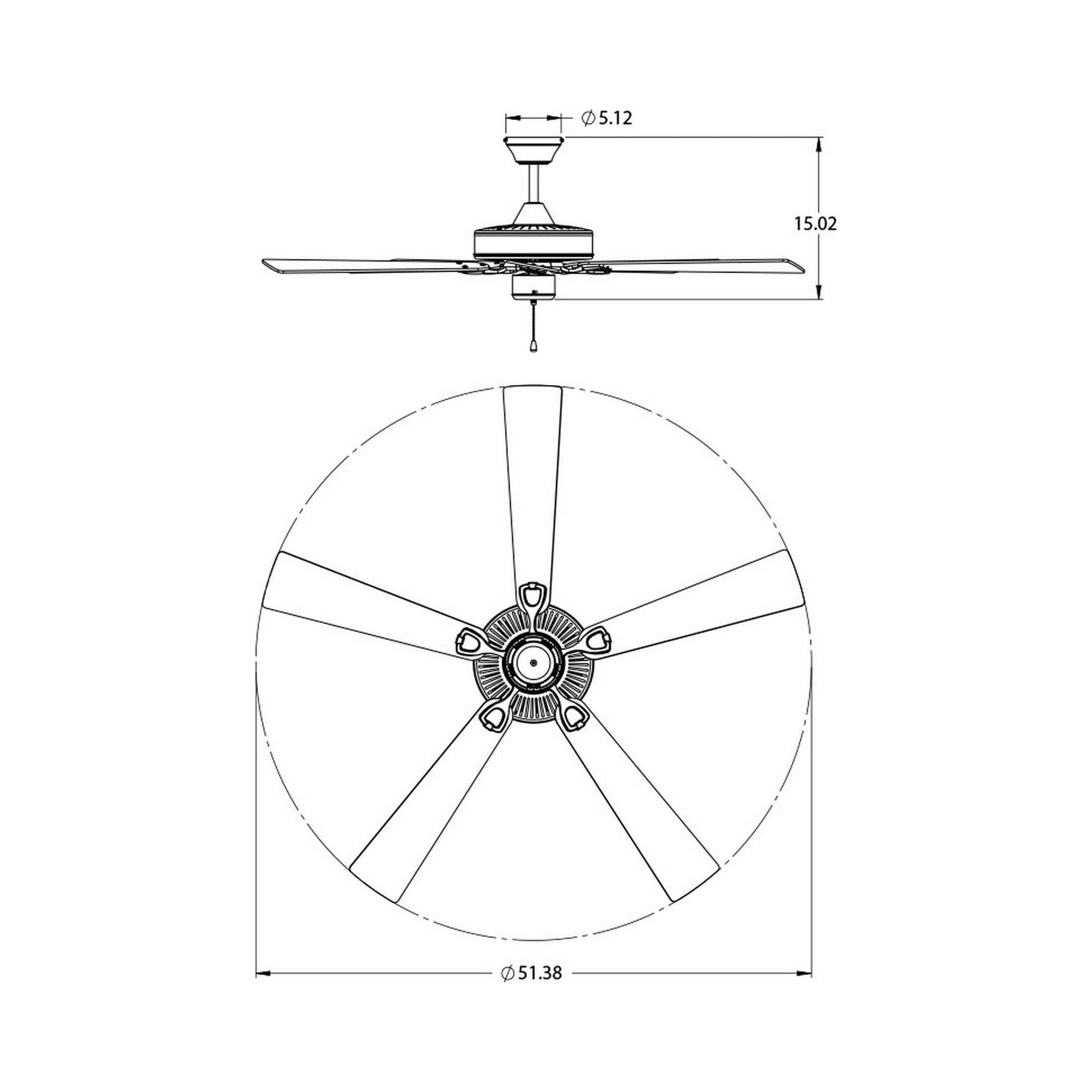 Sandberg Ceiling Fan - line drawing.