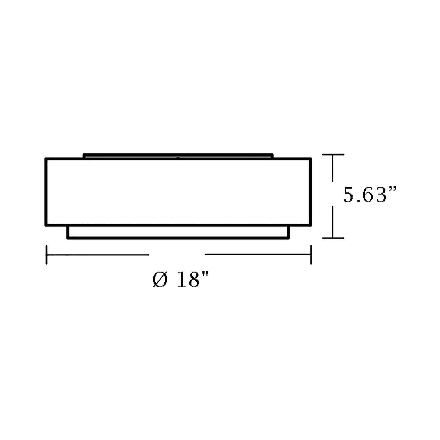 Sanibel Flush Mount Ceiling Light - line drawing.