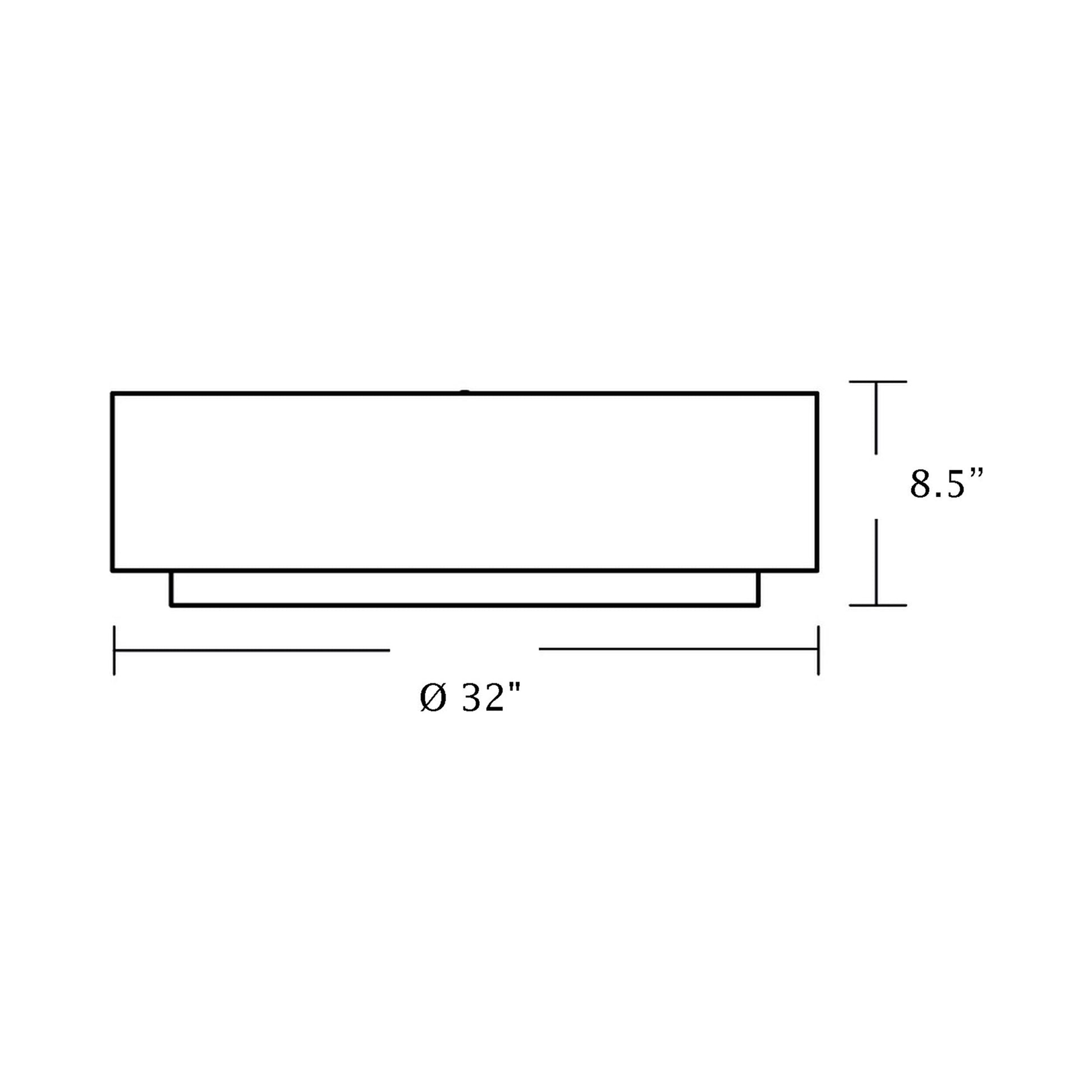 Sanibel LED Flush Mount Ceiling Light - line drawing.
