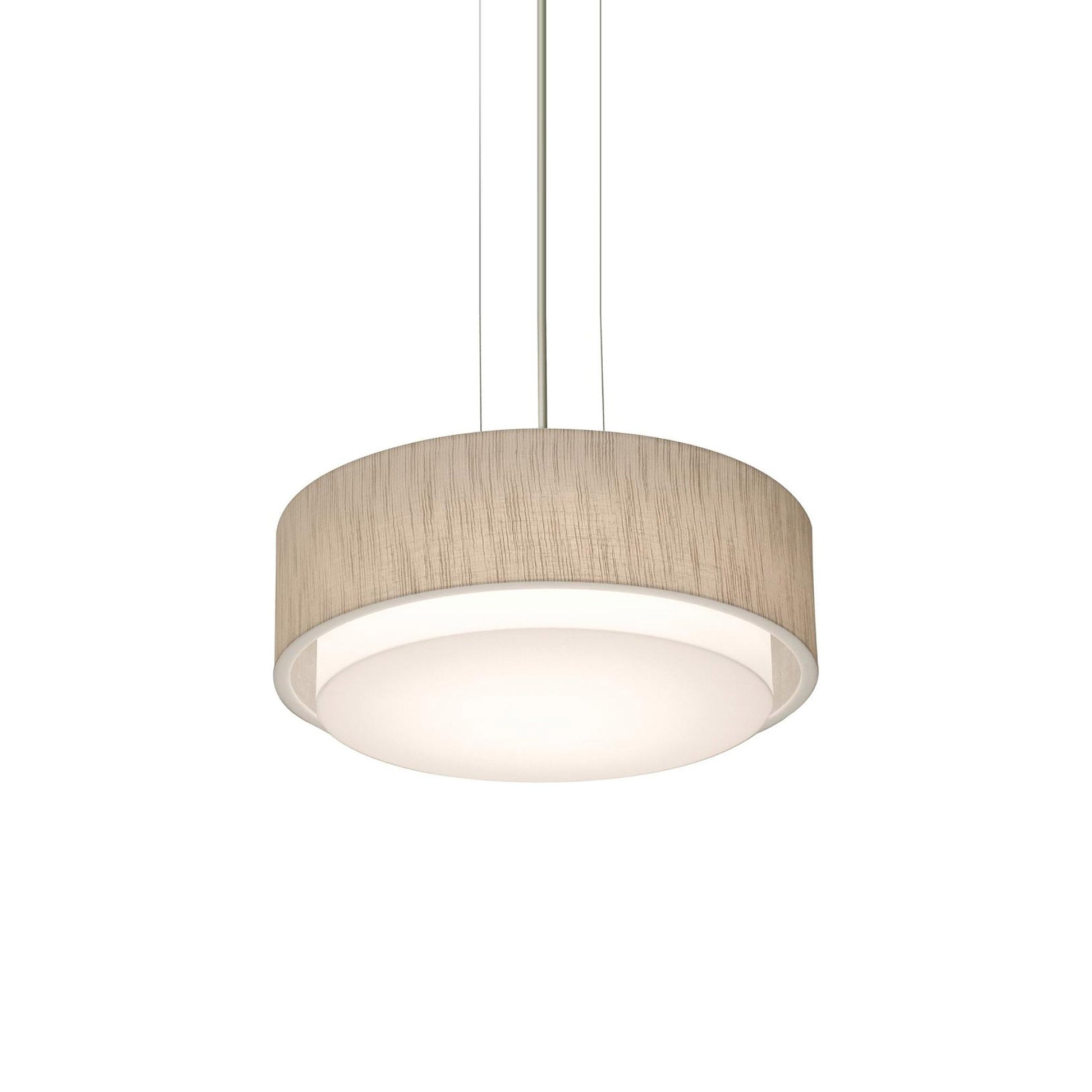 Sanibel LED Pendant Light in Satin Nickel/Jute (16-Inch).