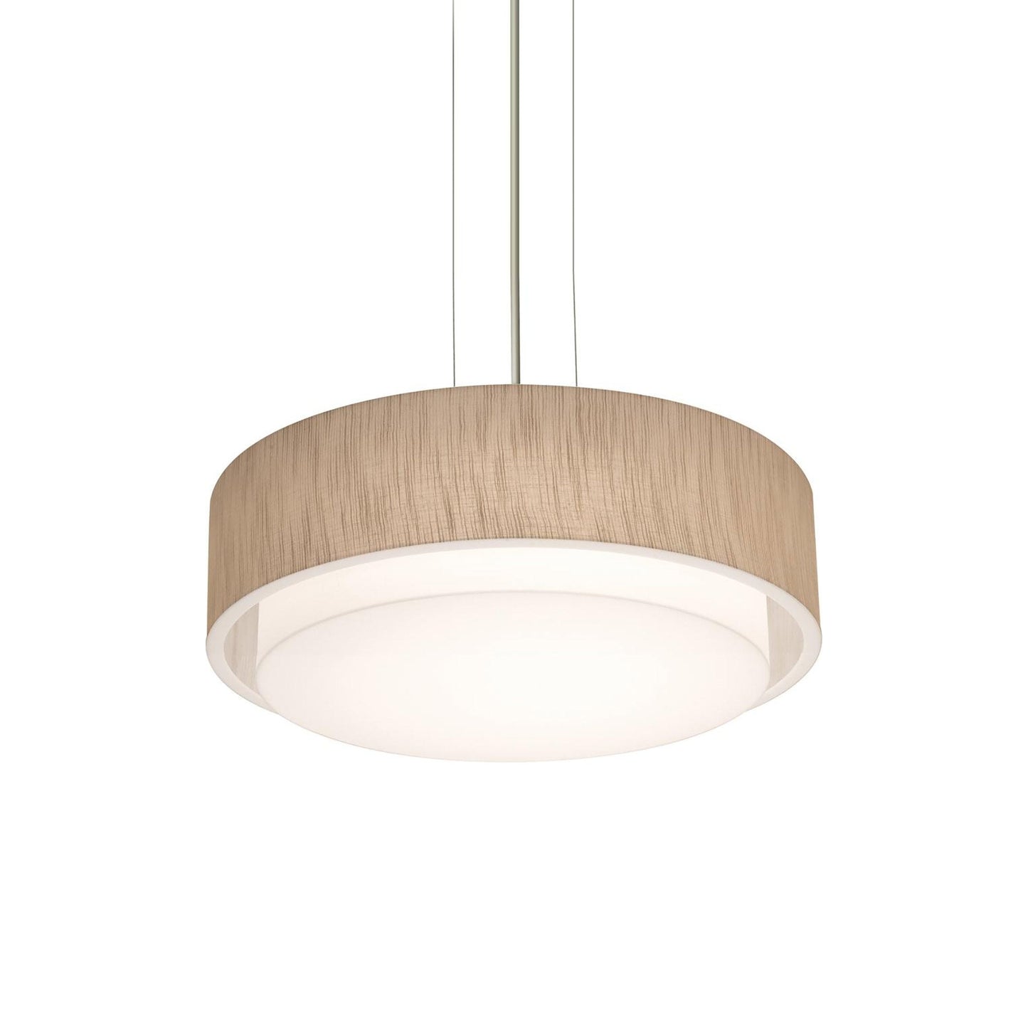 Sanibel LED Pendant Light in Satin Nickel/Jute (18-Inch).