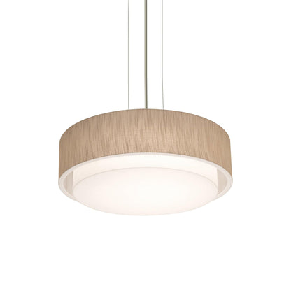 Sanibel LED Pendant Light in Satin Nickel/Jute (18-Inch).
