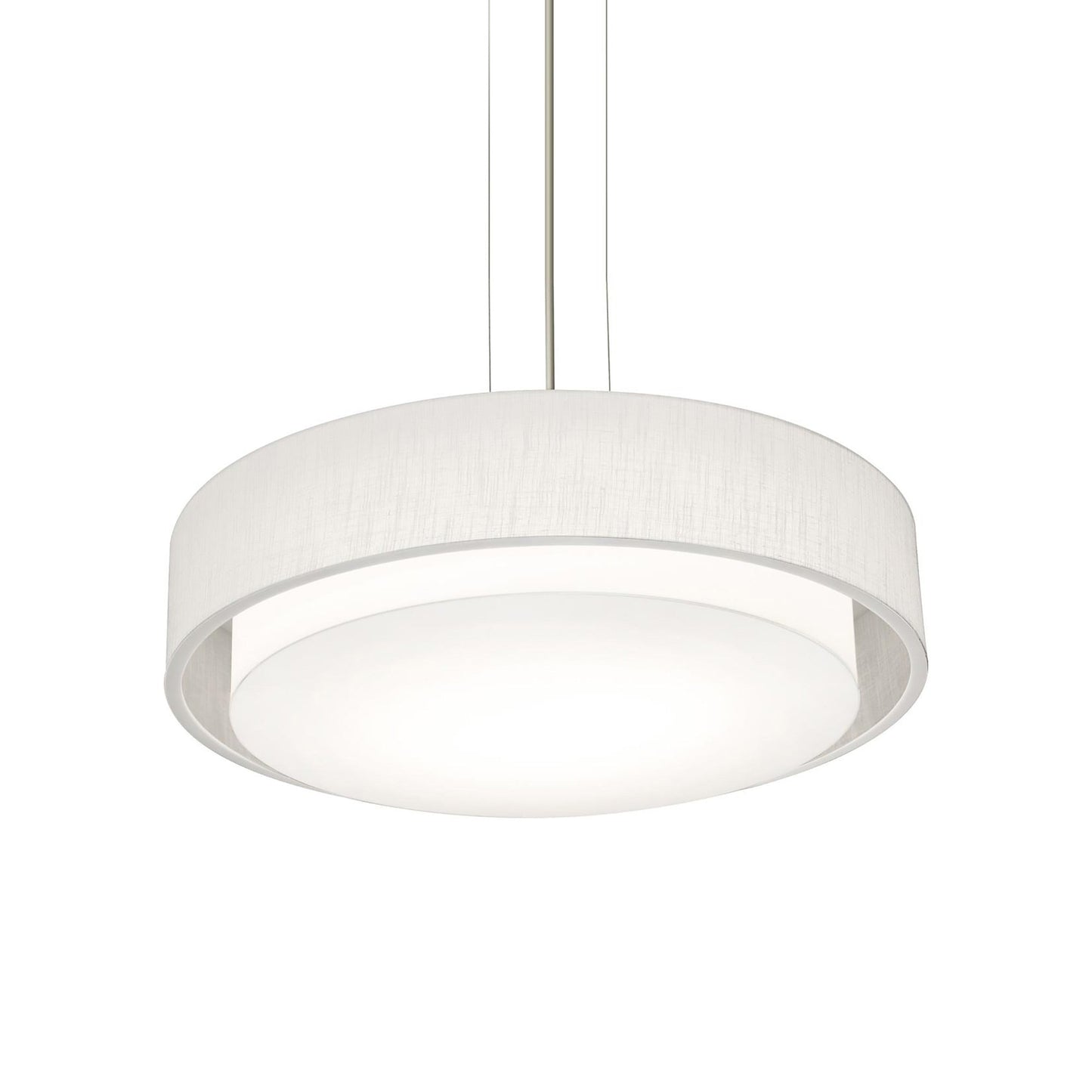 Sanibel LED Pendant Light in Satin Nickel/Linen White (23.25-Inch).