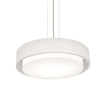 Sanibel LED Pendant Light in Satin Nickel/Linen White (23.25-Inch).