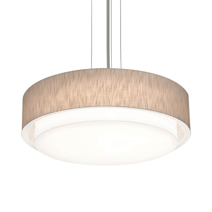 Sanibel LED Pendant Light in Satin Nickel/Jute (32-Inch).