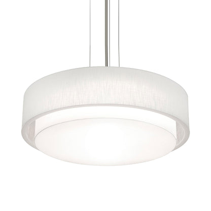 Sanibel LED Pendant Light in Satin Nickel/Linen White (32-Inch).